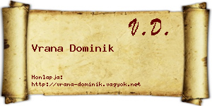 Vrana Dominik névjegykártya